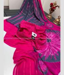Grey and Pink color Georgette sarees with printed design saree -GEOS0000309