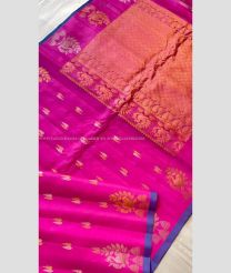 Pink and Purple color gadwal pattu handloom saree with All over Buttas Design-GDWP0000639