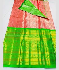 Peach and Green color kanchi Lehengas with Jari Border Design-KAPL0000067
