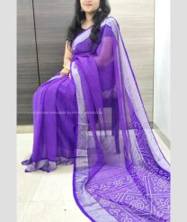 Purple color Chiffon sarees with Plain Design-CHIF0001077