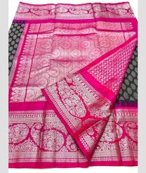 Black and Pink color venkatagiri pattu sarees with all over kalamjali design -VAGP0001138