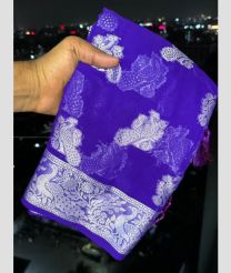 Purple Blue and Silver color Georgette sarees with all over design -GEOS0024478
