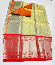 Grey and Orange color kanchi Lehengas with Jari Border Design-KAPL0000059