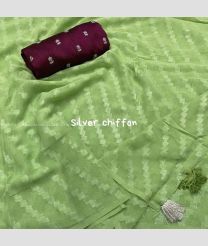 Light Green and Maroon color Chiffon sarees with zari border saree design -CHIF0000266