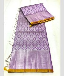 Dull Purple and Yellow color venkatagiri pattu sarees with all over jari design -VAGP0001195