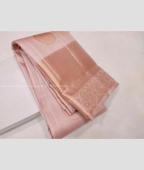 Cream and Copper color kanchi pattu handloom saree with zari border saree design -KANP0006010
