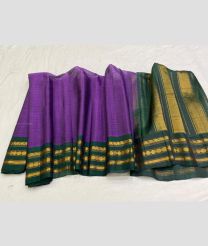Purple and Pine Green color gadwal sico sarees with jari border design -GAWI0000835