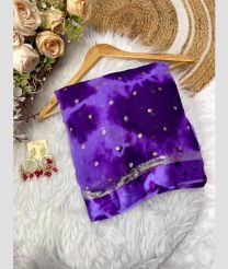 Purple Blue and Plum Purple color silk sarees with all over sequence work design -SILK0018276