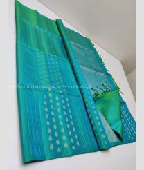 Anand Blue color soft silk kanchipuram sarees with Jari Border Design-KASS0000137