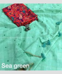 Sky BLue color linen sarees with plain saree design -LINS0000648