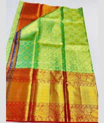 Light Green and Red color kanchi Lehengas with Jari Border Design-KAPL0000065
