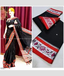Black and Red color silk sarees with all over buttas design -SILK0018143