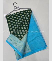 Black and Blue banarasi sarees with All over Buttas design - BANS0019866