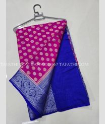 Pink and Blue banarasi sarees with All over Buttas design - BANS0019867
