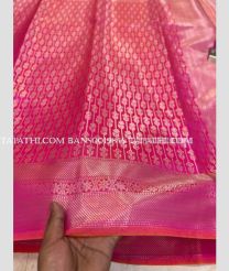 Pink and Silver banarasi sarees with Jacquard Border design - BANS0019855