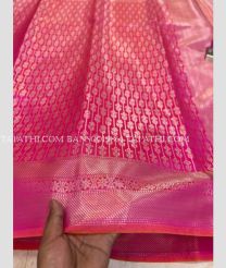 Pink and Silver banarasi sarees with Jacquard Border design - BANS0019861