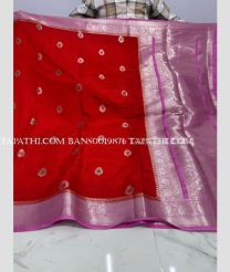 Red and Pink banarasi sarees with All over Meenakari design - BANS0019876