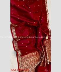 Maroon and Golden banarasi sarees with All over Buttas design - BANS0019889