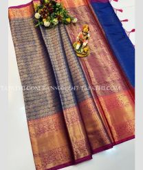 blue and brown colour banarasi sarees with All over design - BANS0019947