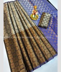 silver and coffee colour banarasi sarees with All over design - BANS0019954