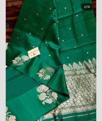 Pine Green and Silver banarasi sarees with All over Buttas design