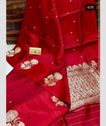 Crimson and Silver banarasi sarees with All over Buttas design