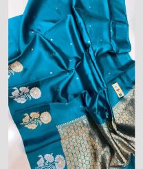 Blue Ivy and Silver banarasi sarees with All over Buttas design