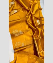 Yellow and Golden banarasi sarees with All over Buttas design