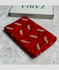 Red banarasi sarees with All over Buttas design