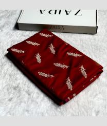 Maroon banarasi sarees with All over Buttas design