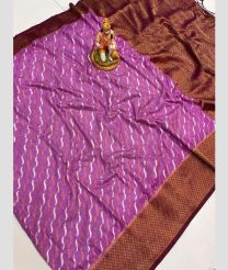 Lite Magenta and Chocolate banarasi sarees with Pochampally Border design