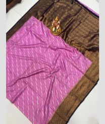 Rose Pink and Black banarasi sarees with Pochampally Border design