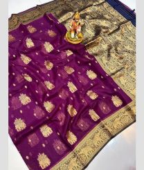 Magenta and Navy Blue banarasi sarees with Pochampally Border design