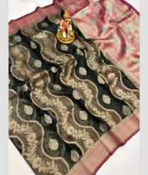 Black and Maroon banarasi sarees with Pochampally Border design