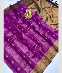Magenta and Grey banarasi sarees with Pochampally Border design