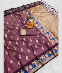 Dull Pink and Scarlet banarasi sarees with All over Buttas design