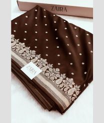 Chocolate and Cream banarasi sarees with All over Buttas design
