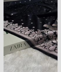 Black and Cream banarasi sarees with All over Buttas design