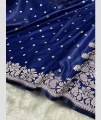 Blue and Cream banarasi sarees with All over Buttas design