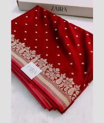 Red and Pink banarasi sarees with All over Buttas design