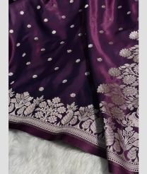 Plum Purple and Cream banarasi sarees with All over Buttas design