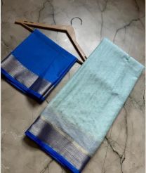 Sky Blue and Blue banarasi sarees with All over Buttas design