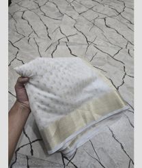 White and Silver banarasi sarees with All over Buttas design