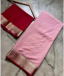 Crimson and Baby Pink banarasi sarees with All over Buttas design