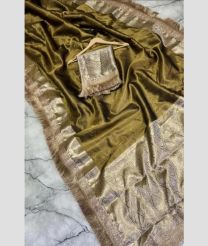 Golden Brown and Cream banarasi sarees with Lace Border design