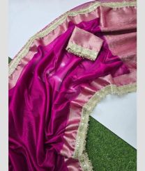 Magenta and Baby Pink banarasi sarees with Lace Border design
