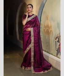 Plum Velvet and Cream banarasi sarees with All over Buttas design