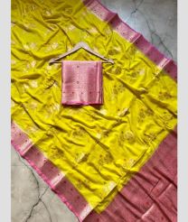 Yellow and Dust Pink banarasi sarees with All over Meenakari design