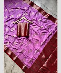 Hot Pink and Maroon banarasi sarees with All over Meenakari design