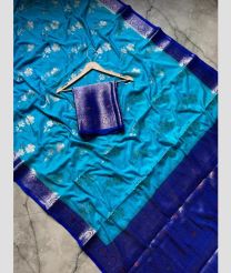 Sky Blue and Royal Blue banarasi sarees with All over Meenakari design